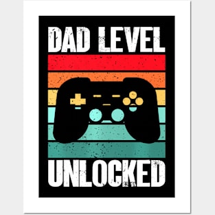 Mens  Gamer Dad Father's Day Dad Level Unlocked Posters and Art